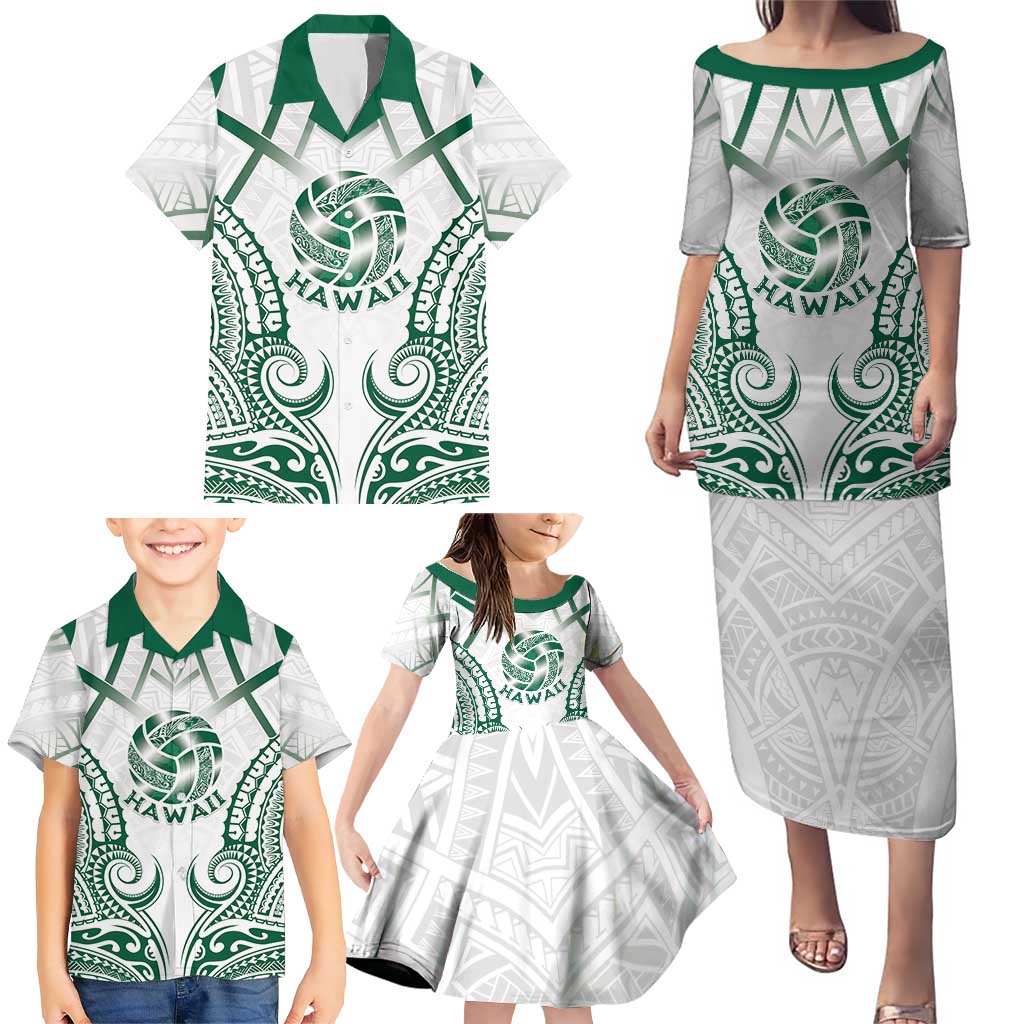 Custom Hawaii Volleyball Family Matching Puletasi and Hawaiian Shirt Polynesian Pattern - Polynesian Pride