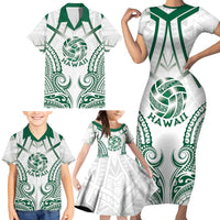 Custom Hawaii Volleyball Family Matching Short Sleeve Bodycon Dress and Hawaiian Shirt Polynesian Pattern LT05 - Polynesian Pride