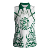 Custom Hawaii Volleyball Women Sleeveless Polo Shirt Polynesian Pattern - Polynesian Pride