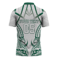 Custom Hawaii Volleyball Zipper Polo Shirt Polynesian Pattern - Polynesian Pride