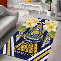 Nauru Independence Day Area Rug Coat Of Arms With Plumeria LT05 - Polynesian Pride