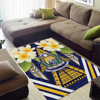 Nauru Independence Day Area Rug Coat Of Arms With Plumeria LT05 - Polynesian Pride