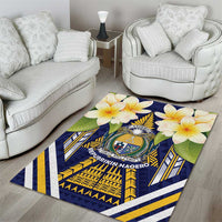 Nauru Independence Day Area Rug Coat Of Arms With Plumeria LT05 - Polynesian Pride
