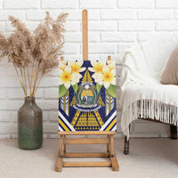 Nauru Independence Day Canvas Wall Art Coat Of Arms With Plumeria LT05 - Polynesian Pride