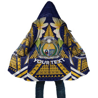 Personalised Nauru Independence Day Cloak Coat Of Arms With Plumeria - Polynesian Pride