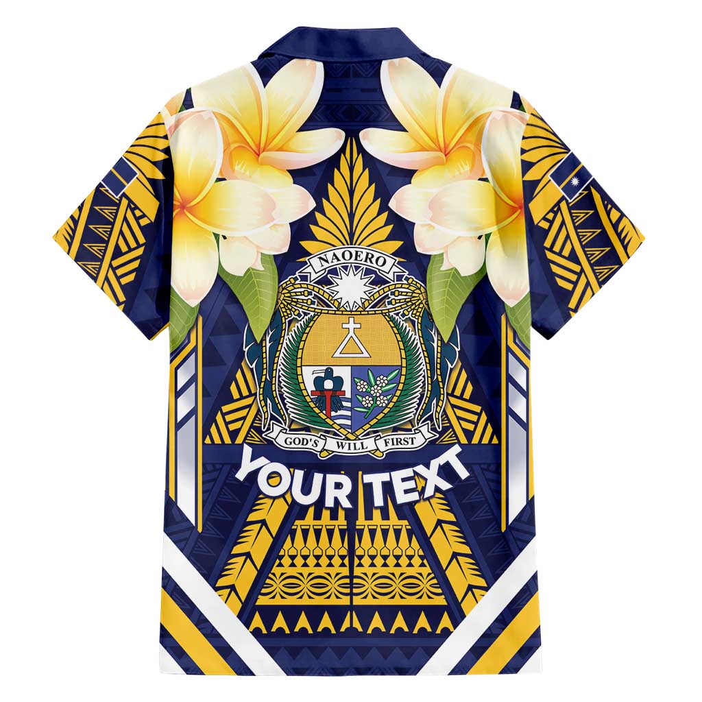 Personalised Nauru Independence Day Family Matching Puletasi and Hawaiian Shirt Coat Of Arms With Plumeria LT05 - Polynesian Pride