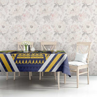 Nauru Independence Day Tablecloth Coat Of Arms With Plumeria - Polynesian Pride