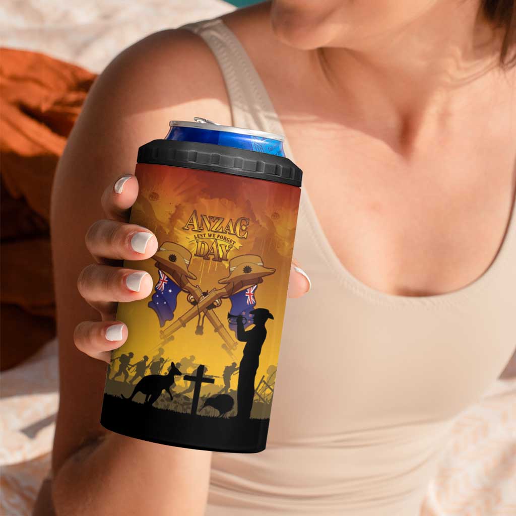 ANZAC Day 4 in 1 Can Cooler Tumbler Australia And New Zealand Slouch Hats LT05 - Polynesian Pride