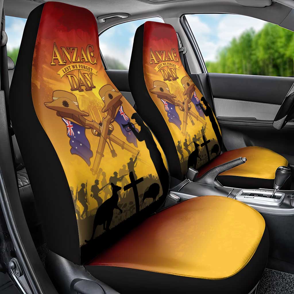 ANZAC Day Car Seat Cover Australia And New Zealand Slouch Hats LT05 - Polynesian Pride