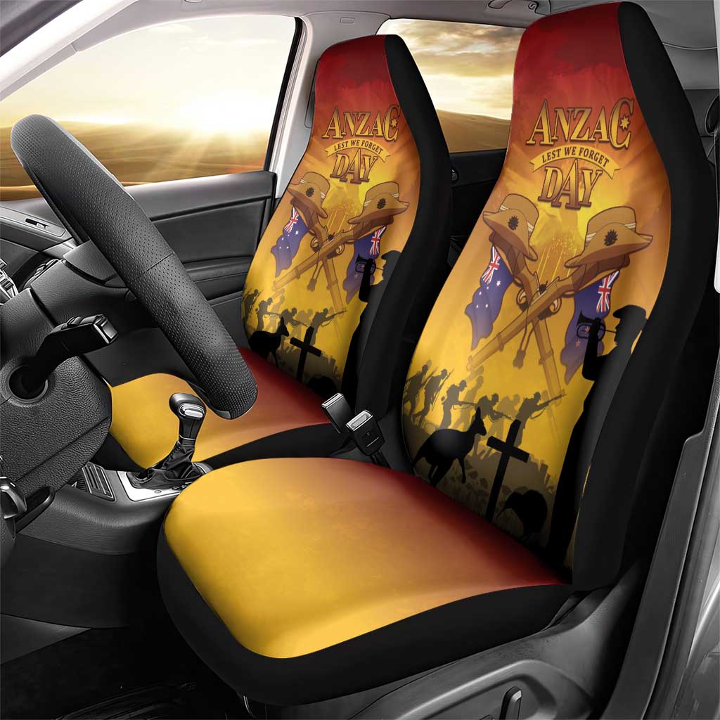 ANZAC Day Car Seat Cover Australia And New Zealand Slouch Hats LT05 - Polynesian Pride