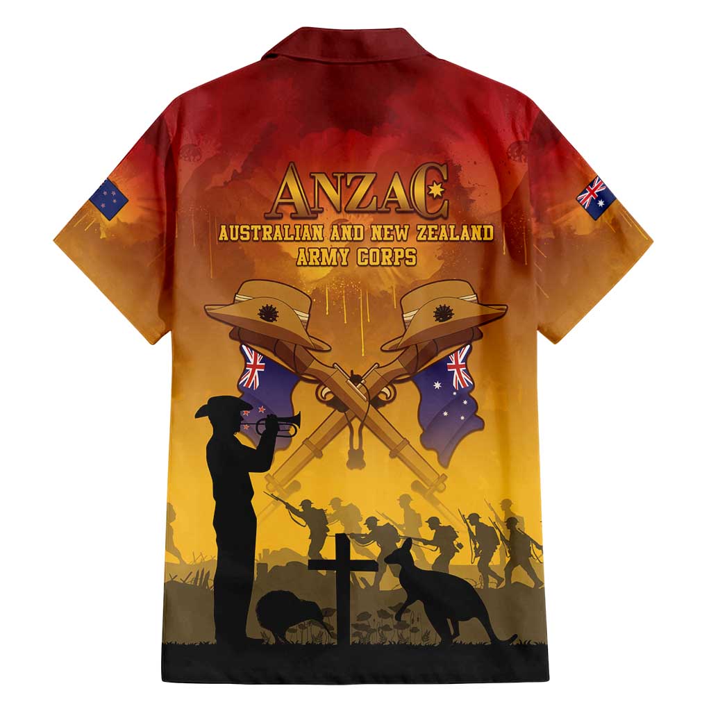 ANZAC Day Family Matching Off Shoulder Maxi Dress and Hawaiian Shirt Australia And New Zealand Slouch Hats LT05 - Polynesian Pride