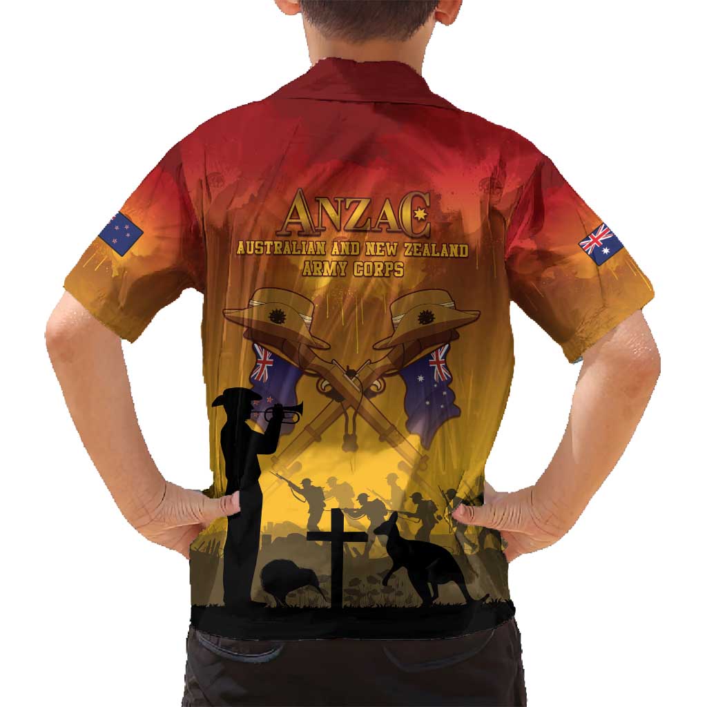 ANZAC Day Family Matching Off Shoulder Short Dress and Hawaiian Shirt Australia And New Zealand Slouch Hats LT05 - Polynesian Pride