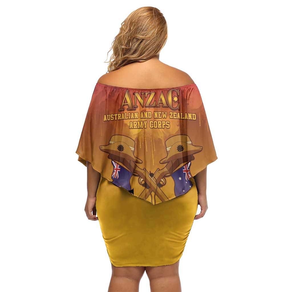 ANZAC Day Family Matching Off Shoulder Short Dress and Hawaiian Shirt Australia And New Zealand Slouch Hats LT05 - Polynesian Pride