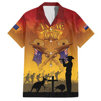 ANZAC Day Family Matching Short Sleeve Bodycon Dress and Hawaiian Shirt Australia And New Zealand Slouch Hats LT05 Dad's Shirt - Short Sleeve Yellow - Polynesian Pride