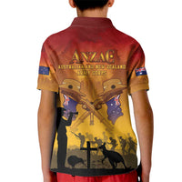ANZAC Day Kid Polo Shirt Australia And New Zealand Slouch Hats LT05 - Polynesian Pride