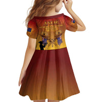 ANZAC Day Kid Short Sleeve Dress Australia And New Zealand Slouch Hats LT05 - Polynesian Pride