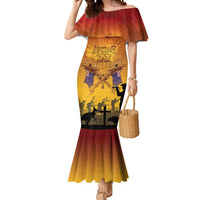 ANZAC Day Mermaid Dress Australia And New Zealand Slouch Hats LT05 Women Yellow - Polynesian Pride