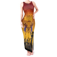 ANZAC Day Tank Maxi Dress Australia And New Zealand Slouch Hats LT05 Women Yellow - Polynesian Pride