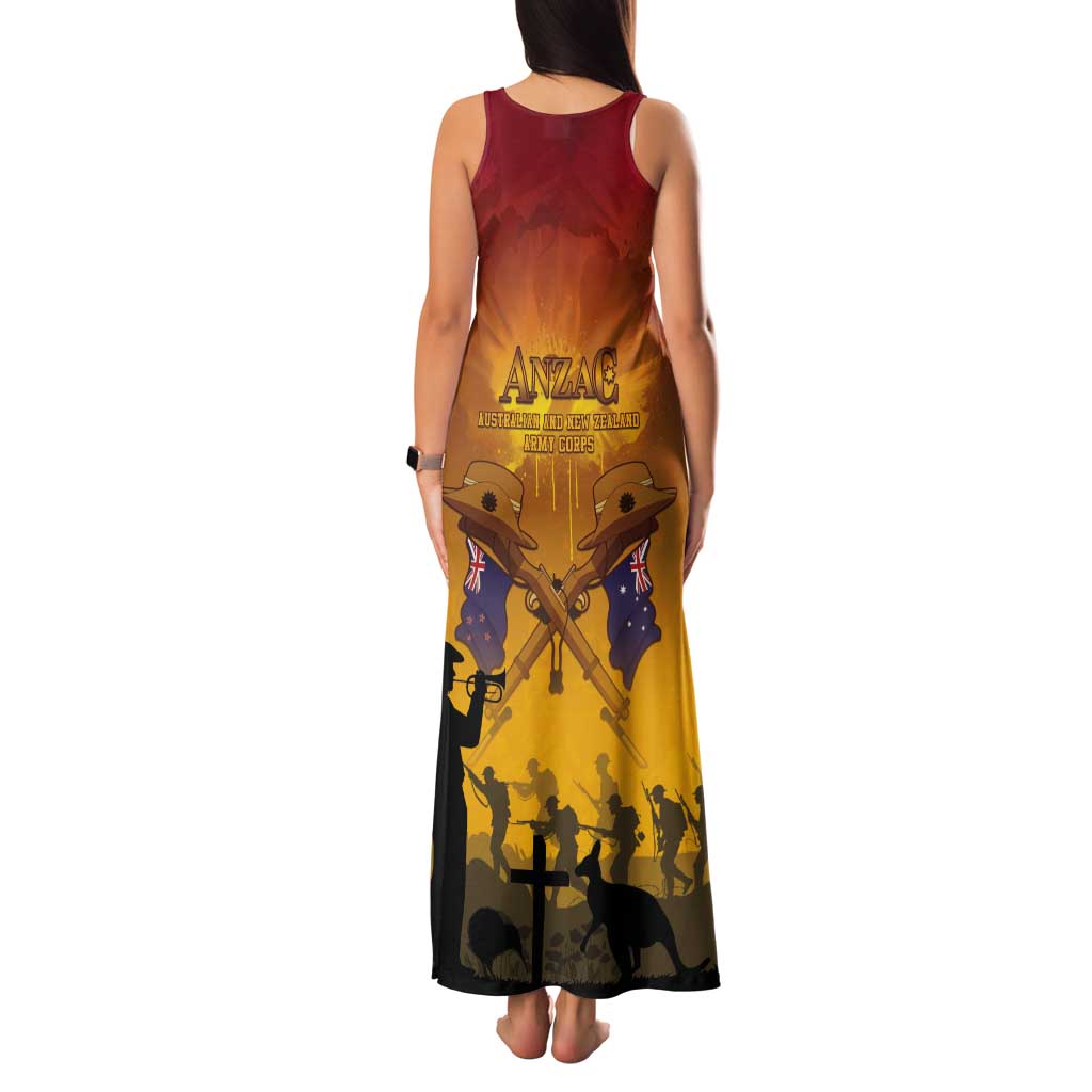 ANZAC Day Tank Maxi Dress Australia And New Zealand Slouch Hats LT05 - Polynesian Pride