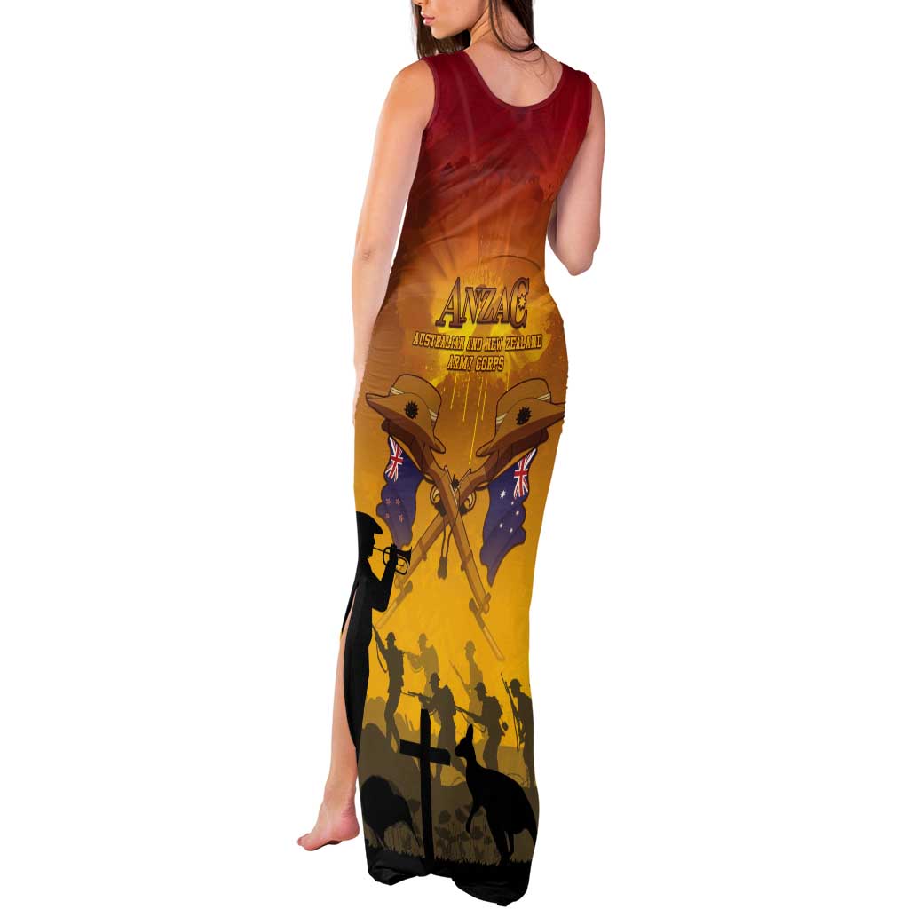 ANZAC Day Tank Maxi Dress Australia And New Zealand Slouch Hats LT05 - Polynesian Pride