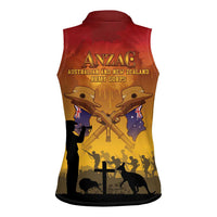 ANZAC Day Women Sleeveless Polo Shirt Australia And New Zealand Slouch Hats LT05 - Polynesian Pride