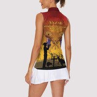 ANZAC Day Women Sleeveless Polo Shirt Australia And New Zealand Slouch Hats LT05 - Polynesian Pride