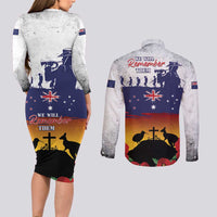 New Zealand And Australia ANZAC Last Post Couples Matching Long Sleeve Bodycon Dress and Long Sleeve Button Shirt LT05 - Polynesian Pride