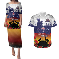 New Zealand And Australia ANZAC Last Post Couples Matching Puletasi and Hawaiian Shirt LT05 Blue - Polynesian Pride