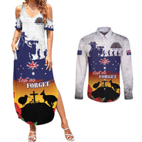New Zealand And Australia ANZAC Last Post Couples Matching Summer Maxi Dress and Long Sleeve Button Shirt LT05 Blue - Polynesian Pride