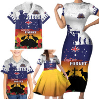New Zealand And Australia ANZAC Last Post Family Matching Short Sleeve Bodycon Dress and Hawaiian Shirt LT05 - Polynesian Pride