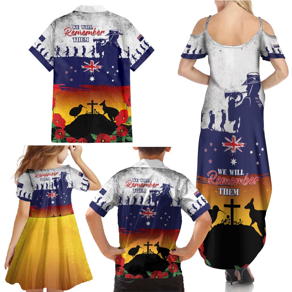 New Zealand And Australia ANZAC Last Post Family Matching Summer Maxi Dress and Hawaiian Shirt LT05 - Polynesian Pride