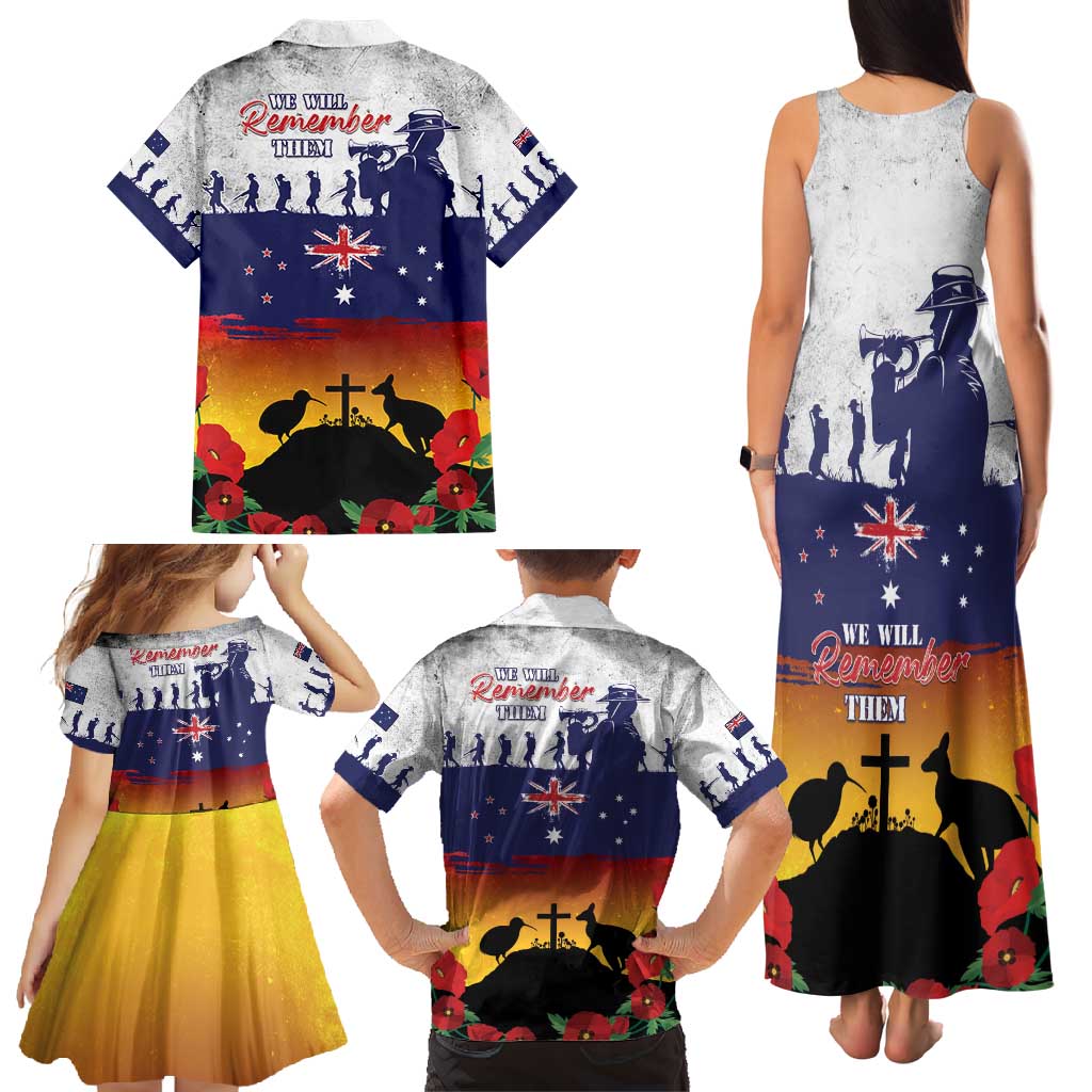 New Zealand And Australia ANZAC Last Post Family Matching Tank Maxi Dress and Hawaiian Shirt LT05 - Polynesian Pride
