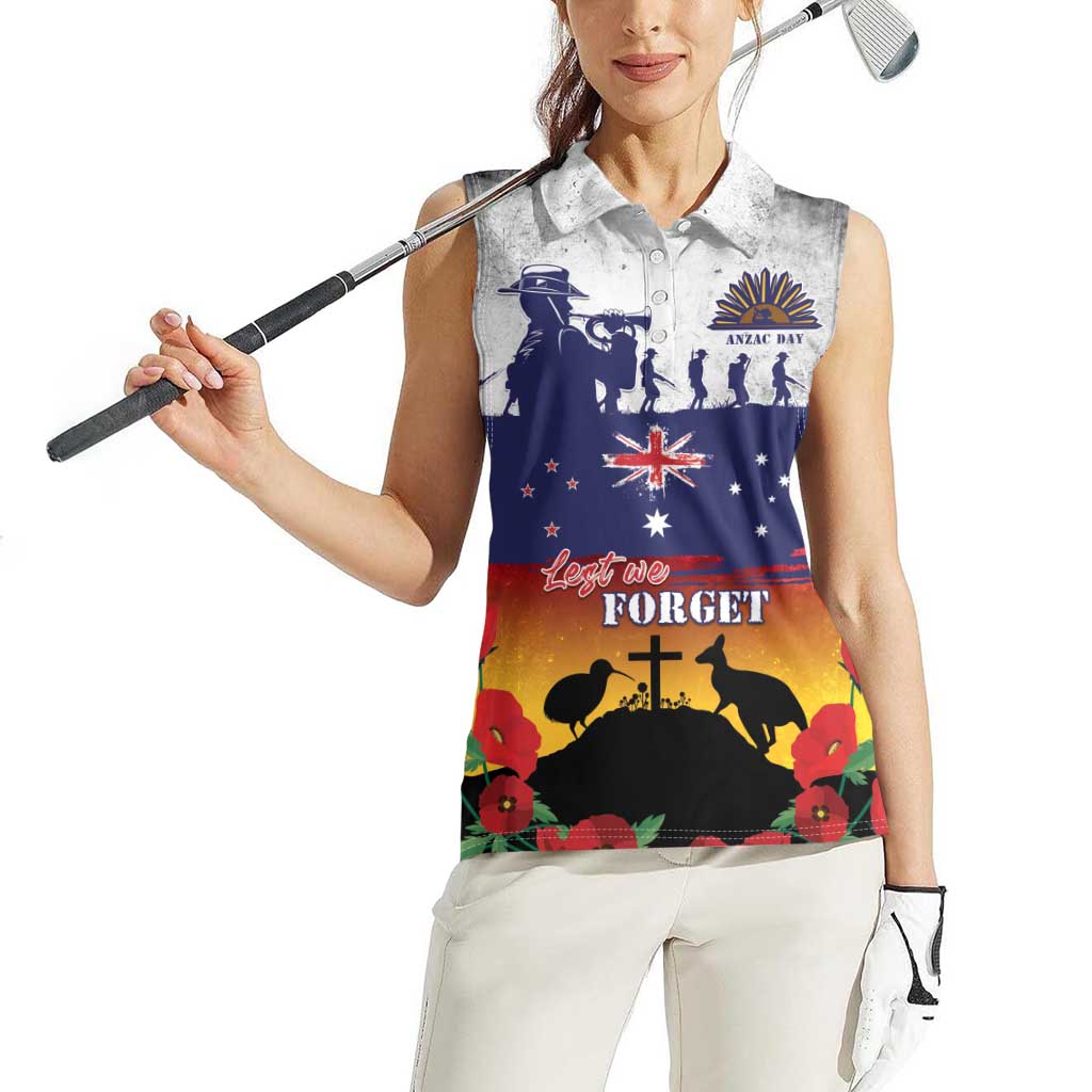 New Zealand And Australia ANZAC Last Post Women Sleeveless Polo Shirt LT05 - Polynesian Pride