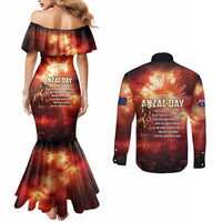 Honouring The ANZAC Spirit Couples Matching Mermaid Dress and Long Sleeve Button Shirt Gallipoli Lest We Forget LT05 - Polynesian Pride