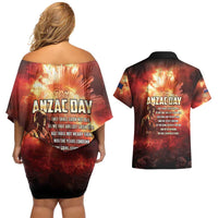 Honouring The ANZAC Spirit Couples Matching Off Shoulder Short Dress and Hawaiian Shirt Gallipoli Lest We Forget LT05 - Polynesian Pride