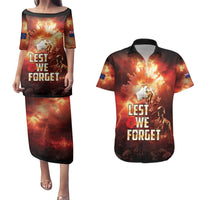 Honouring The ANZAC Spirit Couples Matching Puletasi and Hawaiian Shirt Gallipoli Lest We Forget LT05 Red - Polynesian Pride