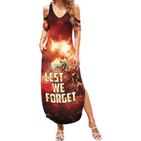 Honouring The ANZAC Spirit Family Matching Summer Maxi Dress and Hawaiian Shirt Gallipoli Lest We Forget LT05 Mom's Dress Red - Polynesian Pride