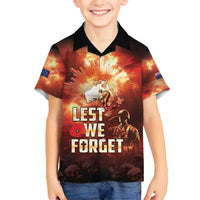 Honouring The ANZAC Spirit Family Matching Summer Maxi Dress and Hawaiian Shirt Gallipoli Lest We Forget LT05 Son's Shirt Red - Polynesian Pride