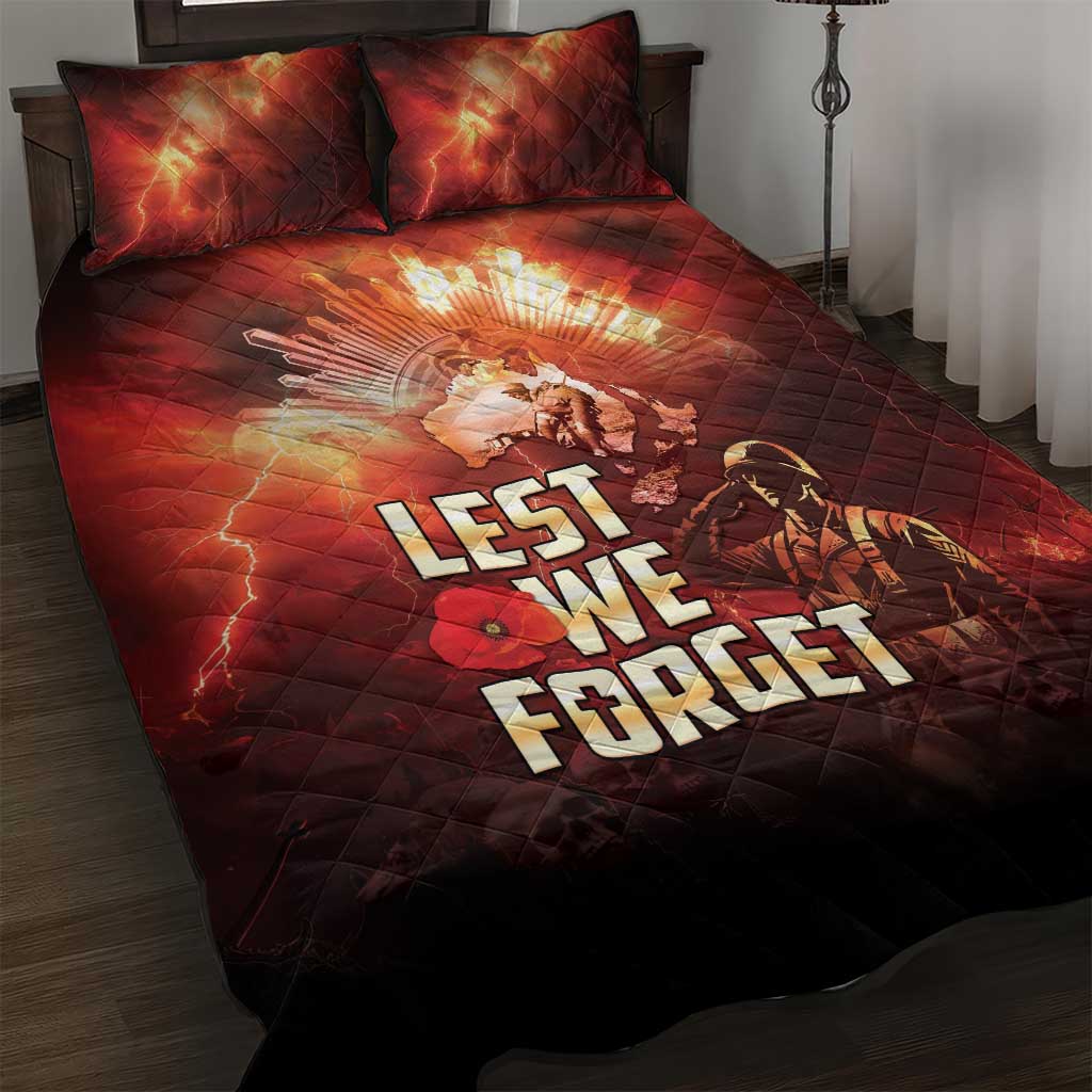 Honouring The ANZAC Spirit Quilt Bed Set Gallipoli Lest We Forget LT05 Red - Polynesian Pride