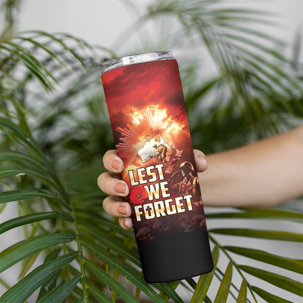 Honouring The ANZAC Spirit Skinny Tumbler Gallipoli Lest We Forget LT05 - Polynesian Pride