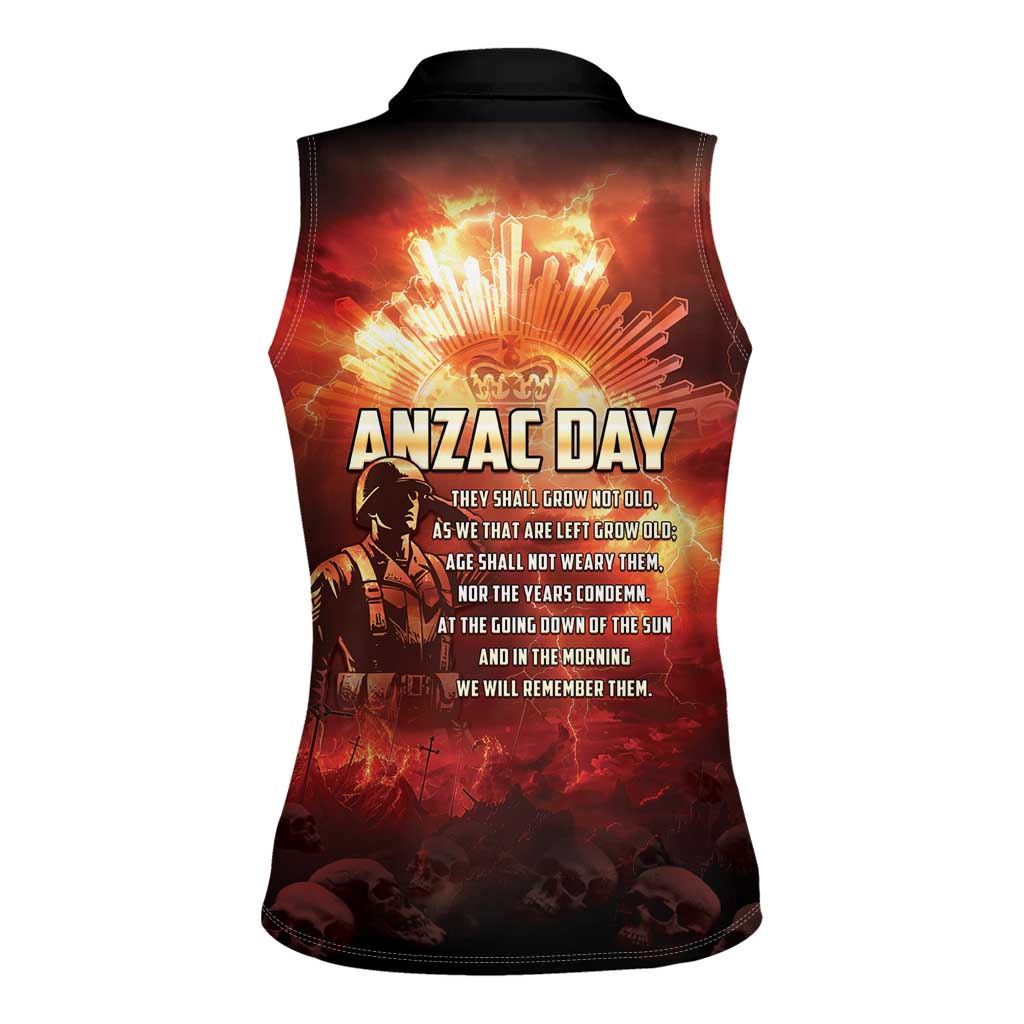 Honouring The ANZAC Spirit Women Sleeveless Polo Shirt Gallipoli Lest We Forget LT05 - Polynesian Pride