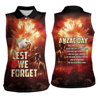 Honouring The ANZAC Spirit Women Sleeveless Polo Shirt Gallipoli Lest We Forget LT05 - Polynesian Pride