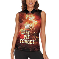 Honouring The ANZAC Spirit Women Sleeveless Polo Shirt Gallipoli Lest We Forget LT05 - Polynesian Pride