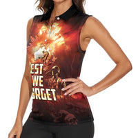 Honouring The ANZAC Spirit Women Sleeveless Polo Shirt Gallipoli Lest We Forget LT05 - Polynesian Pride