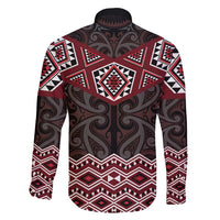 New Zealand Aotearoa Family Matching Short Sleeve Bodycon Dress and Hawaiian Shirt Red Taniko Art Maori Pattern LT05 - Polynesian Pride