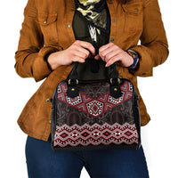 New Zealand Aotearoa Shoulder Handbag Red Taniko Art Maori Pattern LT05 - Polynesian Pride