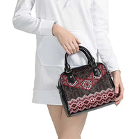 New Zealand Aotearoa Shoulder Handbag Red Taniko Art Maori Pattern LT05 - Polynesian Pride