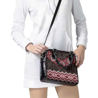 New Zealand Aotearoa Shoulder Handbag Red Taniko Art Maori Pattern LT05 - Polynesian Pride