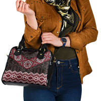 New Zealand Aotearoa Shoulder Handbag Red Taniko Art Maori Pattern LT05 - Polynesian Pride