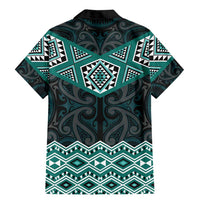 New Zealand Aotearoa Family Matching Mermaid Dress and Hawaiian Shirt Turquoise Taniko Art Maori Pattern LT05 - Polynesian Pride